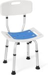 Careboda 6 Adjustable Height Shower Chair with Tool-Free Assembly, Aluminum Bathtub Chair with seat Cushion for Inside Shower, Anti Slip for Safety for Elderly, Disabled, Pregnant