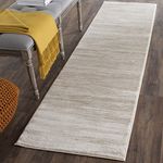 SAFAVIEH Glam Solid Color Rug for Living Room, Dining Room, Bedroom - Vision Collection, Short Pile, in Creme, 91 X 152 cm