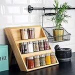 Bamboo Spice Rack Foldable 3 Tiers 