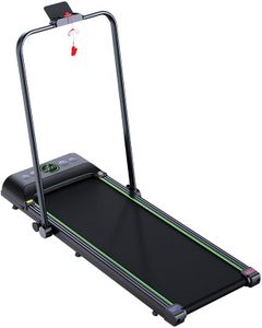 Tapis Roulant Elettrico Pieghevole Salvaspazio 1-12km/h con display a LED,Supporto per app e tablet,Tapis Roulant Compatto per casa e ufficio