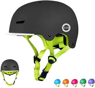 XJD Toddler Helmet Kids Bike Helmet Multi-Sport Cycling Helmet Adjustable Child Helmet Kids Bicycle Helmet Boys Girls Safety Skateboard Skating Scooter Youth Helmet Ages 8-13 Years Old, Black M