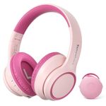TONOSHARK Active Noise Cancelling Headphones for Kids, 60H Playtime, Wireless Bluetooth Over-Ear Blue Headset Built-in Microphone for Home/School/Travel/Party - Includes Portable Case (Pink)