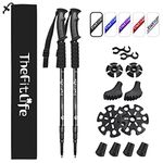 TheFitLife Hiking Walking Trekking Poles - 2 Pack With Antishock And Quick Lock System, Telescopic, Collapsible, Ultralight For Hiking, Camping, Mountaining, Backpacking, Walking, Trekking