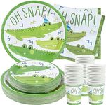 Hudson Party Supplies Alligator Birthday (Serves 24) Dinner Plates, Dessert Plates, Cups, Napkins. Alligator Baby Shower Decorations Kids, Boys, Girls More. Reptile Birthday Decorations. HPS-PS00028