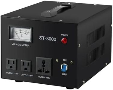 YaeCCC ST-3000 Voltage Transformer Converter Regulator with Voltage Meter - Step Up/Down - 110V/220V - Circuit Breaker Protection