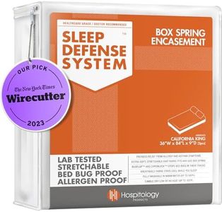 The Original Sleep Defense System - PREMIUM Zippered Bed Bug & Dust Mite Proof Box Spring Encasement & Protector - 2 pcs 36-Inch by 84-Inch California King (for Split Cal King Box Springs)