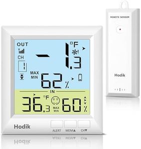 Indoor Outdoor Thermometer Wireless USB & Battery Powered, Temperature Humidity Monitor Weather Station with 330FT Remote Range, 3 Adjustable Backlight, 3 Temperature Alerts (Multi)