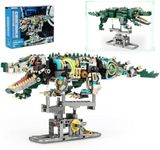 YEECHAO Ideas Mechanical Crocodile Building Set, Sea Animal Toy with Display Stand and Light, Compatible with Lego Dinosaur World Park, STEM Creative Gift for Adults Teens Boys Age 8-12 (996 PCS)