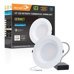 10 Inch Recessed LED Commercial Downlight with J-Box, Wattage Adjustable 22/29/37.5W,3 Color Selectable 3000K-5000K, 120-277V, Dimmable, IC Rated,Canless LED Downlight,UL & Energy Star