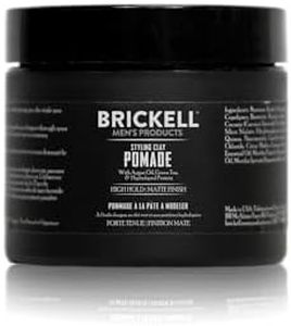 Brickell Men's Products Hair Styling Clay Pomade For Men, Natural & Organic with Strong Hold & Matte Finish, Product for Modern Hairstyles, 2 Ounces, Scented