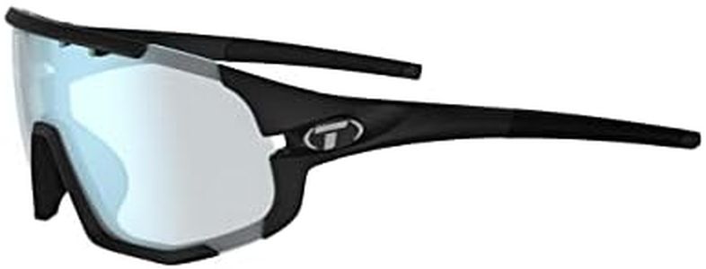 Tifosi Sledge Cycling Sunglasses Men & Women w/Interchange & Photochromic Lens Options- Ideal For Cycling, MTB & Baseball, Matte Black (Clarion Blue Fototec Lens), Medium-Large