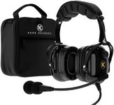 KA-1 General Aviation Headset - Pilot Headset with Mono and Stereo Compatibility - Passive Noise Reduction, Noise-Canceling Microphone, Gel Ear Seals, Adjustable Headband & Headset Bag