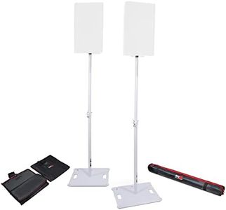 Prox X-Polaris WH Polaris Portable Speaker and Lighting Dual Stand Kit with Base Plate, Telescoping Pole, and Carry Bags - White Finish
