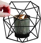 Dawhud Direct Geometric Tealight Candle Holder - 4 inches Geometrical Candle Holder - Tea Lights Candle Holder - Home Decor Accent for Wedding, Birthday, or Other Special Events, 3 Wick Candle Holder