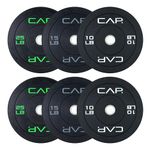 CAP Barbell Economy Olympic Bumper Plate Set with Color Logo, Black, 100 lbs Set