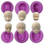 Face Silicone Fondant Molds, 6 Pack
