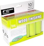 Axus Decor Wood Finish Roller Sleeve – 4 Inch, Pack of 10 - Mini Roller Sleeves - for Professional & DIY Projects, Compatible with Solvent & Water Based Paints, Lime