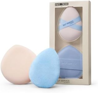 JUNOCO. Twins Makeup Puff Set – Marshmallow Puff & Souffle Dual-Sided Powder Puff for Liquid Foundation & Setting Powder, 2-Piece Kit for Buildable, Seamless Finish