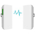 Wireless Bridge,5.8GHz Outdoor Point to Point Access PTP/PTMP Plug & Play CPE Network 300Mbps 2KM Long Range WiFi Wireless Bridge with 12DBI High Gain Antenna,UK POE Power Adapter,2pcs Ethernet Cables