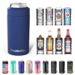 Frost Buddy Universal 2.0 5 Sizes in 1 Insulated Can Cooler, Stainless Steel Can Cooler for 12 oz & 16 oz Regular or Slim Cans & Bottles, Navy