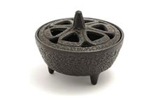 Cast Iron Incense Burner for Incense Resins, Cones or Sticks and Wax Melts Log Burner/Stove Wax Melter