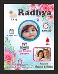 Jwalpa Creation Customizable Baby Shower BABY BIRTH MILESTONES WallArt/Personalised/Photo Frame Nursery Decor NEW BORN BOY/GIRL (Red)