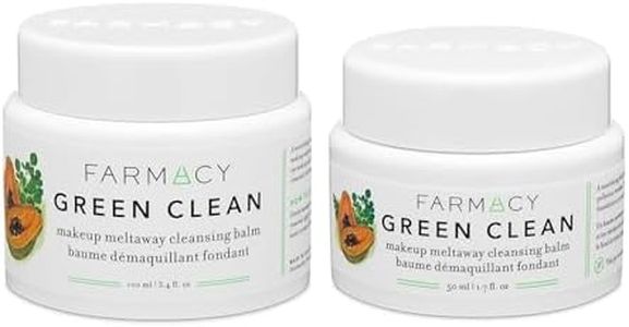 Farmacy Green Clean Duo - Makeup Remover Cleansing Balm (100ml & 50ml) - Oil-Based Cleanser for Waterproof Makeup, SPF & Impurities with Papaya Enzymes + Moringa + Ginger Root