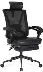 Misolant Ergonomic Office Chair with Footrest, Desk Chair with Adjustable 2D Lumbar Support, Mesh Office Chair with Adjustable Headrest, Office Chair Ergonomic Desk Chair