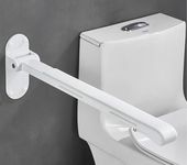WWWHZGYS Toilet Grab Bars,Flip up Grab Bars for Bathroom,Folding Grab Bar,Safety Rail Wall Mounted,Non Slip Waterproof Handicap Bars.for Elderly Disabled and Pregnant (White,with Indicators)
