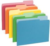 Blue Summit File Folders, Letter Size, 200 Pack, 1/3 Tab, Assorted Two-Tone Colors, Bulk