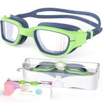 Zeligerstar kids swim goggles, Swimming Goggles for Kids 4-16, Anti Fog&UV Adjustable Clasp Pool Goggles for Child Teens Youth