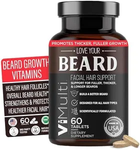 ViMulti Love Your Beard Supplements for Faster Hair Growth – Promotes a Thicker, Fuller, Masculine Beard Quickly for All Hair Types w/29 Hair & Beard Growth Vitamins