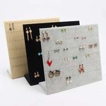 DOOR STEP SHOPPING 60 Holes Earring & Nosepin Stand, Grey Velvet Jewelry Drawer Organizer