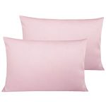 NTBAY 2 Pack 500 Thread Count 100% Egyptian Cotton Toddler Pillowcases, Super Soft and Breathable Envelope Closure Travel Kids Nursery Pillow Cases, 40x60 cm, Pink