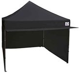 Impact Canopy 10 x 10 Canopy Pop Up Tent, Impact Canopies Instant Outdoor Gazebo Shelter with Awning and Sidewalls, Aluminum Legs, Alumix, Black
