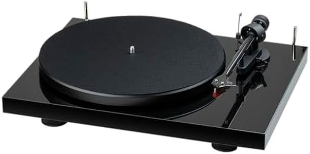 Pro-Ject Debut E Carbon, Plattenspieler mit Carbon Tonarm, Ortofon 2M Red Tonabnehmer, elektronischer Geschwindigkeitsumschaltung, Made in Europe (Schwarz Hochglanz)
