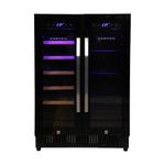 Carysil 54-Bottle Wine Chiller & Soft Drink Cooler, Capacity of 20 Wine Bottles & 75 Cans, Free Standing, Dual Zone (3°C-12°C White Wine & 12°C-20°C Red Wine), Toughened Glass Door, Ideal for Home