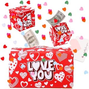 BABORUI Pop Up Valentine's Day Cards with Confetti, Surprise Gift Box Explosion for Money, Valentine's Day Gifts for Women/Men/Girls/Boys, H-335