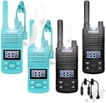 KETELESE Walkie Talkies Long Range, Portable FRS Two-Way Radios with Acoustic Tube Earpiece, USB C Rechargeable Walky Talky for Adults, for School Restaurant Church Business(4 Pack)