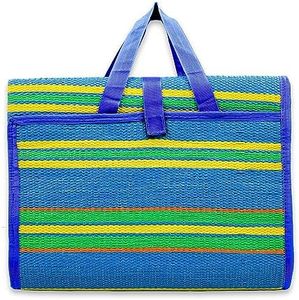 Camco 42814 Blue/Green 72" x 108" Striped Handy Mat with Strap