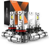 SEALIGHT 9005 9006 Bulbs, 60000LM 8X Brightness 9005 9006 Lights Bulbs, 6500K Cool White Bulbs with 15000RPM Fan, Plug and Play, IP68 Waterproof, Pack of 4