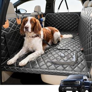 PetDance Truck Back Seat Extender for Dogs,【Hard Bottom But Soft Touch】 Dual Locked Edge Car Seat Cover for Backseat,【600LB】 100% Waterproof Anti-Scratch for Full Size SUV/Truck/MPV - (XL,Brown)