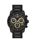 Movado Bold Verso Men's Watch - Swiss Quartz 3H Movement, Stainless Steel Link Bracelet - 3 ATM Water Resistance - Luxury Fashion Timepiece for Him - 42mm, Black, Chronograph