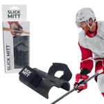 Slick Mitt™ - Top Hand Hockey Training for Smoother Stickhandling, Top Hand Strength and Harder Shots (‎Black Handle/Black Straps)