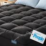 Niagara Sleep Solution Ultra Soft Queen Size Mattress Topper - Rayon Derived from Bamboo Pillow Top Mattress Pad for Back Pain Relief - Naturally Cooling for Hot Sleepers, Dark Gray