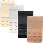 4 Pieces Soft Hook Bra Extender, Stretchy Comfortable 3 Hook Bra Strap Extension for Women's (4 Pieces Soft Hook Bra Extender)