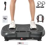 bigzzia Vibration Platform with Rope Skipping, Whole Body Workout Vibration Fitness Platform Massage Machine for Home Training and Shaping (BLACK)