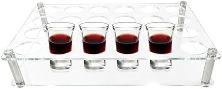 Shot Glass Tray Holder 1.5 Inch Hole Glasses Tray Convenient Serving Tray Wine Cup Organize Rack for Vodka Tequila Whiskey Liquor Gifts Party Weddings Club (24 Hole)