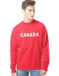 Mens Fleece Canada Sweatshirt, Custom Handmade Minimalist Sweatshirt CDA (L, Crewneck, Red)