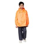 THE CLOWNFISH Duke Series Kids Waterproof Polyester Double Coating Reversible Raincoat with Hood and Reflector Logo at Back. Set of Top and Bottom. Printed Plastic Pouch. Kid Age-11-13 years (ORG)